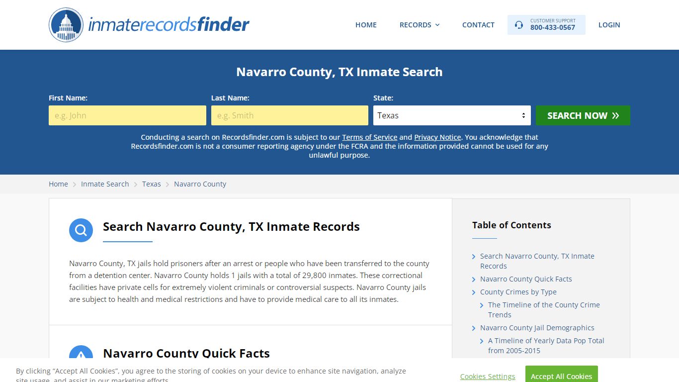 Navarro County, TX Inmate Lookup & Jail Records Online