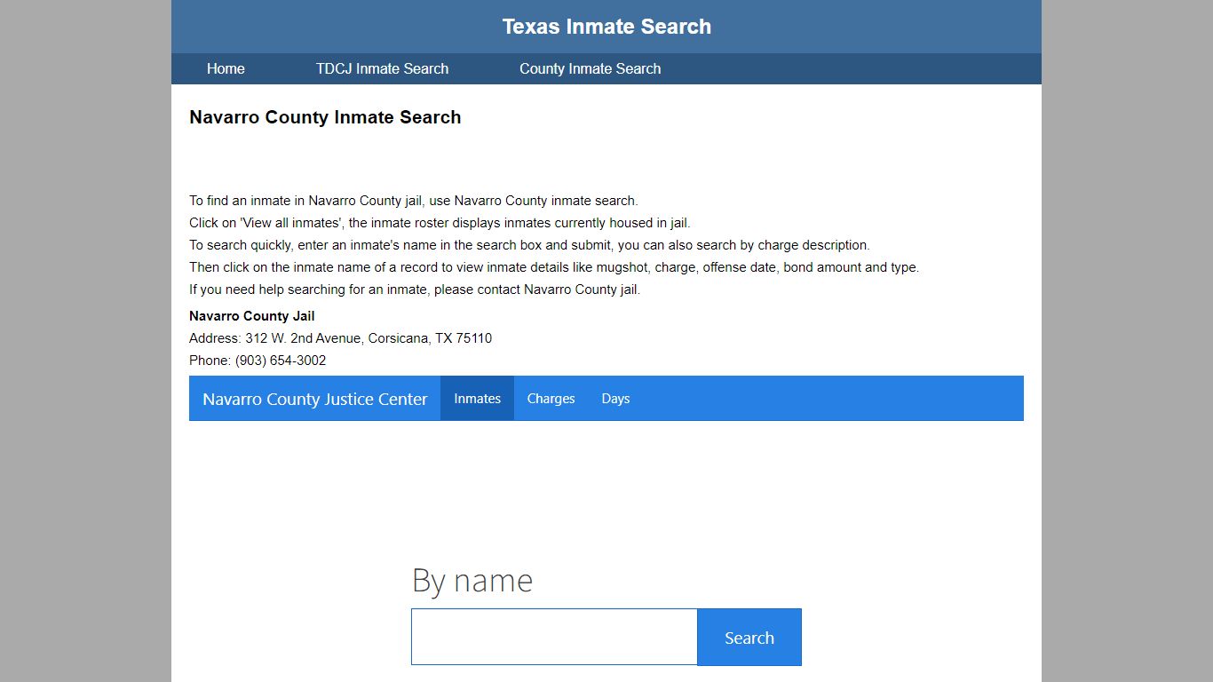 Navarro County Jail Inmate Search